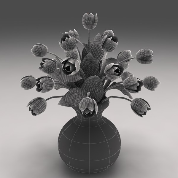 3d model tulips vase - Tulips In Vase by spymaster1083